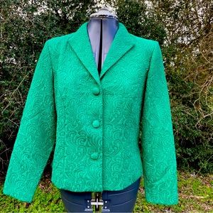 Green textured blazer Sz 10